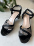 Rhinestone Embedded Open Toe Buckle Straps